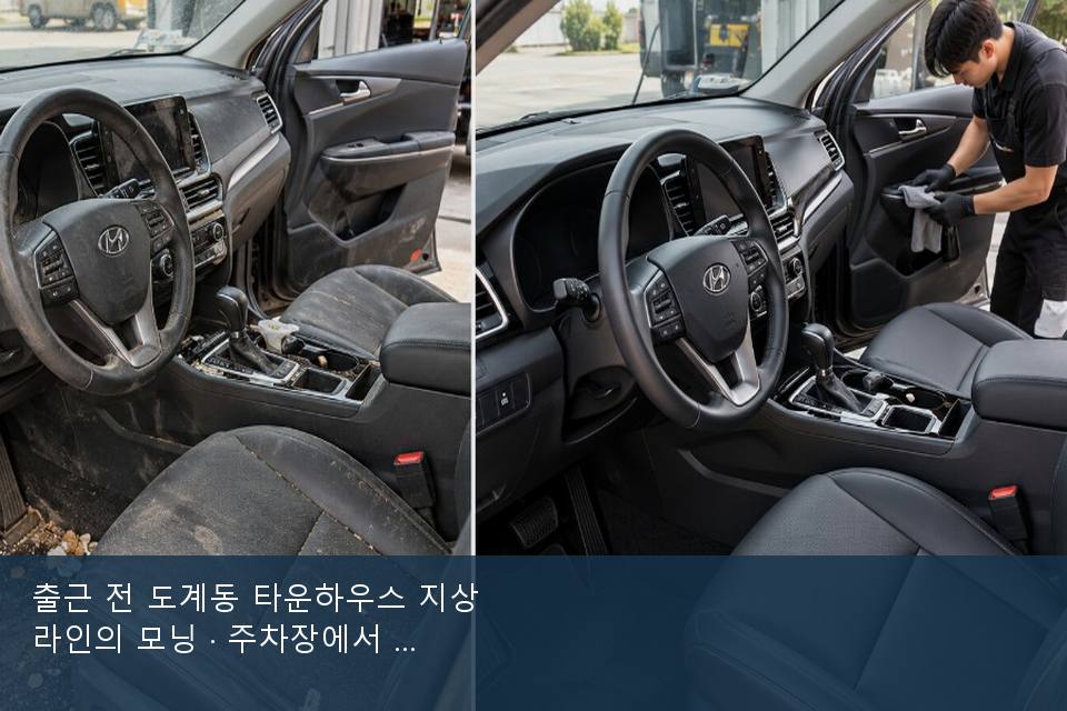 출근 전 도계동 타운하우스 지상 라인의 모닝 · 주차장에서 부른 날